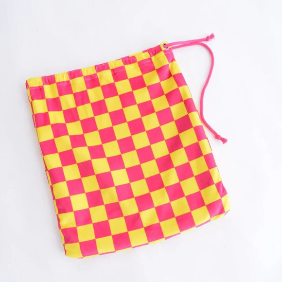 Anti Social Social Club Pink Yellow Checker Velour 2 Piece Pajamas 100% Cotton S - Picture 16 of 16